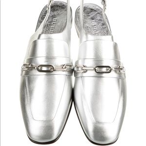 Burberry London Slingback Silver Flats